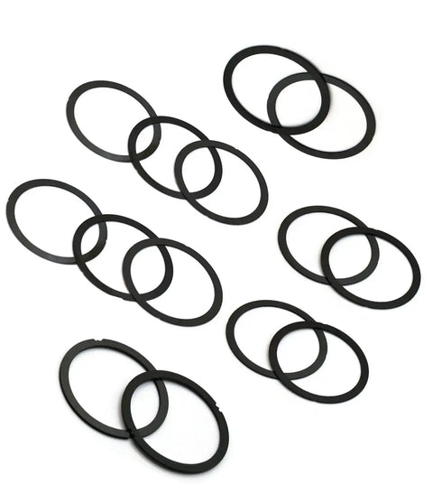 Black 5/8x24 Barrel Shim Kit For.308, 7.62mm, 300BLK,.30 Cal, 14 Pack With Stainless Steel Shims In Six Different Thicknesses