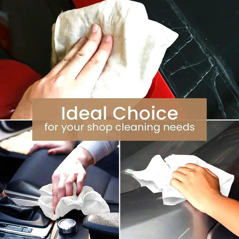 Pack Of 50 Cotton Shop Towels 13 By 14 Inches Absorbent Reusable Cleaning Rags For Auto Shop Garage Home Use Multipurpose White Towels Great For Automotive Detailing Industrial Cleanups And General Cleaning