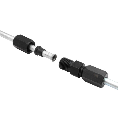 Heavy-Duty 3/8 Inch High-Pressure Compression Union For Tube Repair By 4LifetimeLines, black oxide coated steel connector parts disassembled