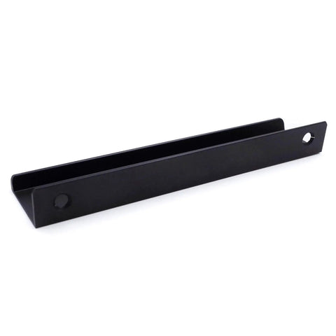 Edge Pulls For Cabinets And Drawers, 8 Pack, 6 Inch Overall Length, Black Concealed Tab Pulls For Kitchen Garage Cabinets, Aluminum