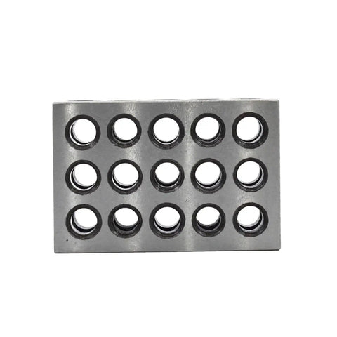 Ultra Precision Machinist Block Set 1x2x3 With 23 Holes For Milling Machines, Matched Pair, 0.0002 Inch Tolerance, front view