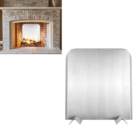 Stainless Steel Fireplace Heat Deflector With Adjustable Feet For Wood Burning Fireplaces, Easy Install Back Panel
