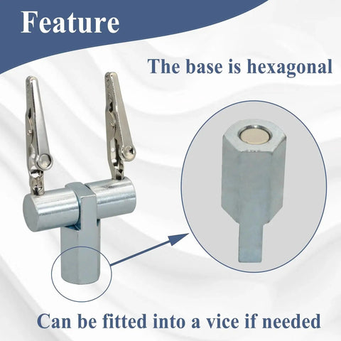 Magnetic Soldering Wire Clip Holder For Stable Welding And Auto Wiring Removable Clip Parts Hands Free Positioning On Any Metal Table 55000 Soldering Wire Holder Garage Ready Tool For Precision Wiring And Repair Gugaguga showing hexagonal base and clips