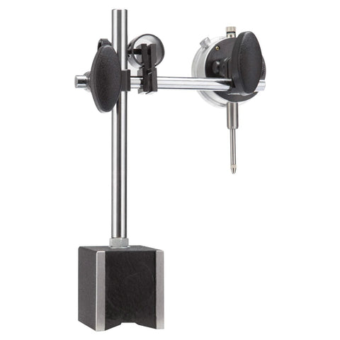 Dial Indicator With Magnetic Base Holder 0 To 1 Inch Travel And 0.001 Inch Accuracy Long Arm Fine Adjustable Gauge Pro Grade