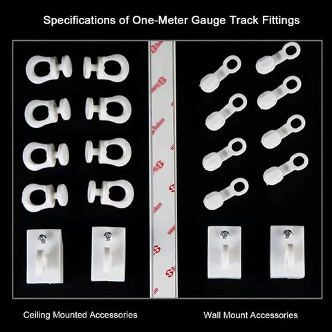 DIY Friendly Self Adhesive Curtain Track Ceiling Or Wall Mount No Drill No Damage Hanger System Easy Install Rails accessories