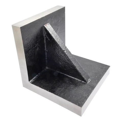 3 Inch Ground Angle Plate With Webbed End For Precise Machining, 3 By 3 By 3 Inch Heavy Duty Cast Iron Fixture Normalized And Stress Relieved