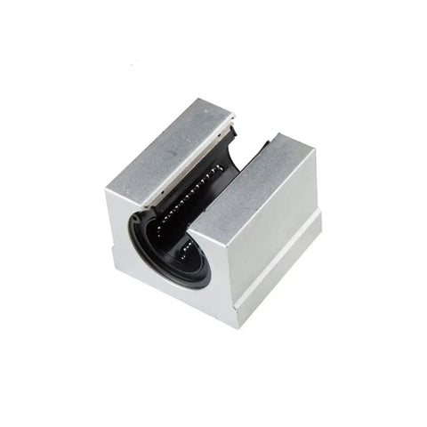 Close-up of a bearing block from Pro Grade Linear Guide Rail Kit SBR20 SBR16 SBR12 with Two Rails for CNC Machines 1200mm Bundle