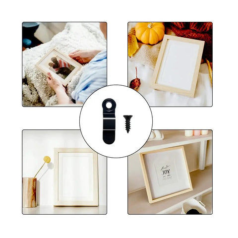 100 Piece Metal Picture Frame Turn Buttons And 100 Black Screws Set For Photo Frames With Transparent Storage Box Easy Access