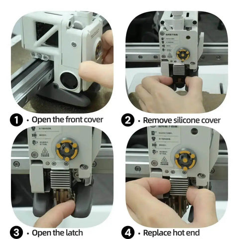 Installing All Metal Stainless Steel Hotend Kit For A1 And A1 Mini 3D Printer Quick Swap Extruder Hotend 320C Ready