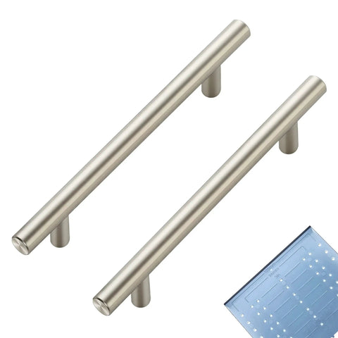30 Pack Brushed Nickel Cabinet Pulls 7-3/8 Inch Long Stainless Steel Kitchen Drawer Handles With 5 Inch Center Hole And Mounting Template