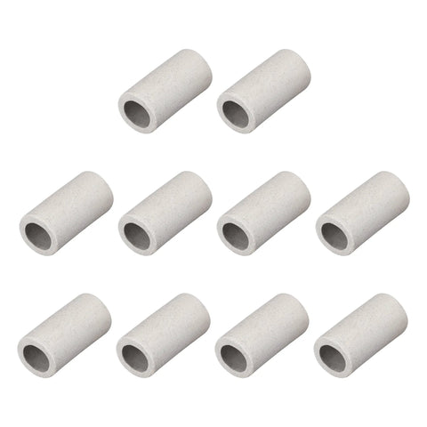 Ceramic tube insulators, single bore, light gray speckled ceramic, 10 pcs by uxcell for electronics
