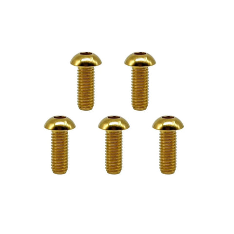 Gold Titanium Button Head Hex Socket Cap Screws, 5pcs M4x10mm ISO7380 Ti6Al4V GR5 Aviation Grade for RC Cars, Drones, Bikes, DIY Projects
