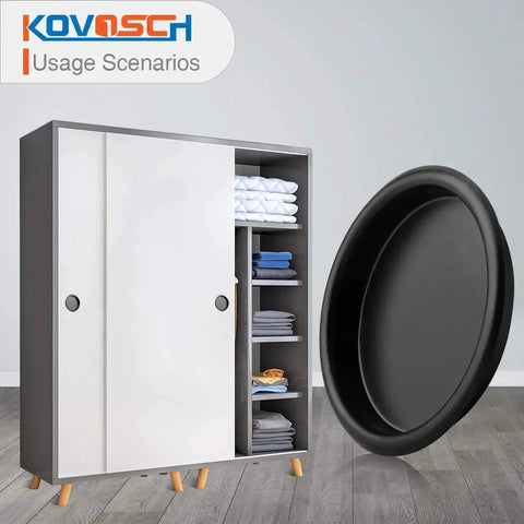 10 Pack Black Closet Door Finger Pulls Two And One Eighth Inch Round Sliding Door Pull With Easy Snap In Installation