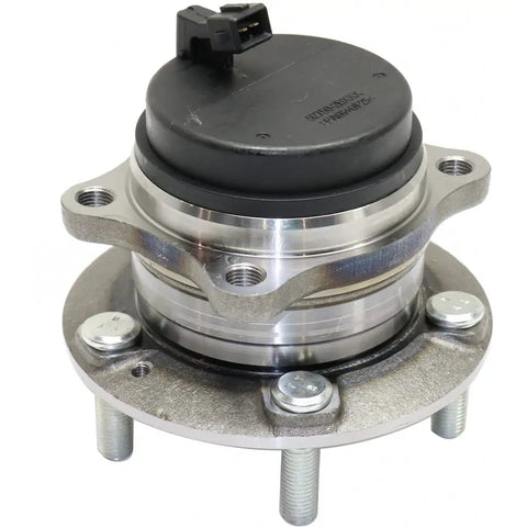 Rear Wheel Hub Assembly For Santa Fe Sport 2013-2018 And Veracruz 2007-2012 And Sorento 2011-2015 Rear Left Or Right 4 Wheel ABS FWD Single Piece OEM Quality Replacement showing side view with 5 lugs.