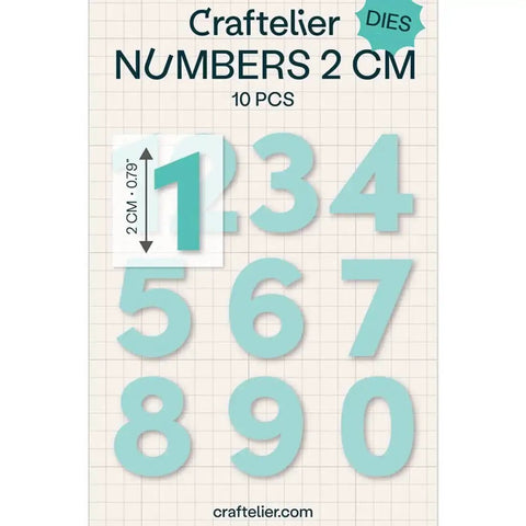 Number Shaped Die Cut Set, 0 Through 9, For Card Making And Scrapbooking, 10 Piece Die Cuts Compatible With Most Die Cutting Machines
