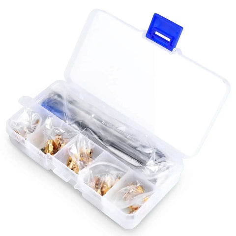 25Pcs MK8 Ender 3 V2 Brass Nozzles 0.4mm Set With DIY Tools Storage Box For Creality Ender 3 Series And CR 10 3D Printers