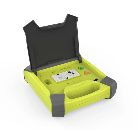 Rechargeable AED Trainer With Remote Control For Pro Grade CPR Practice and Defibrillator Simulation open view