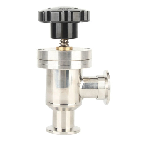 Kf25 304 stainless steel vacuum isolation valve, right-angle, manual with black handwheel