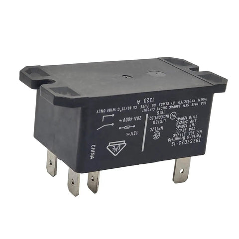 Beefy 12V DC Power Relay For General Purpose Use, 30A Heavy Duty Load Switching, 6 Pins DPST NO, side view