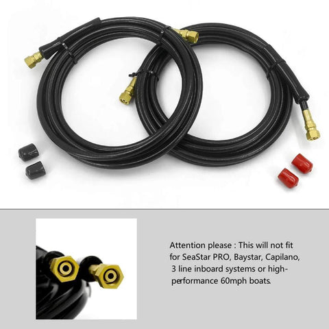 Hydraulic hose kit ZHSYMX HO5120, 20ft pair of black braided hoses with brass fittings for Seastar outboard steering