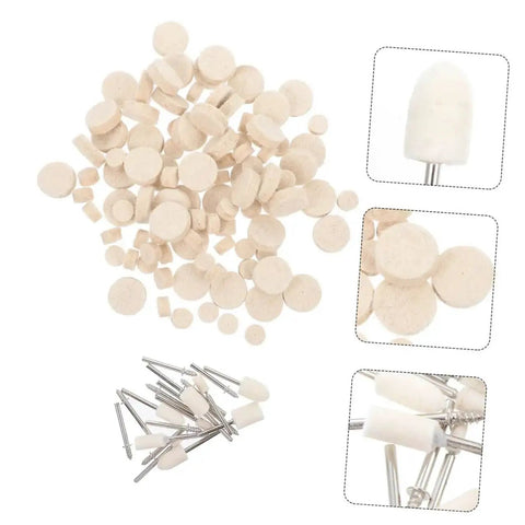 120 Pcs Wool Polishing Wheels Set With Arbor Shank Buffing Pads Kit For Drill Polisher, Heavy Duty Pro Grade Wool Felt Buffs For Metal And Automotive Finishing, Industrial Grade Grinding Supplies