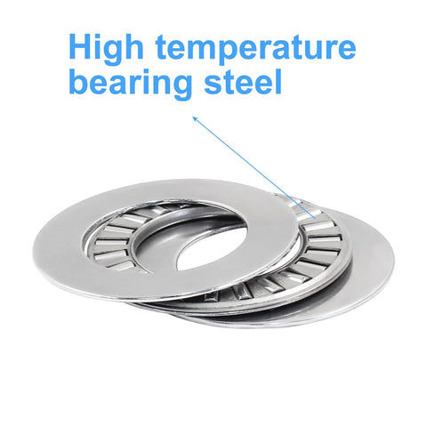 Two thrust needle roller bearings with washers, 1.25 inch OD, steel
