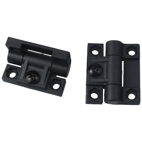4 Pack Black Plastic Adjustable Position Control Hinges For Wood Doors With Countersunk Holes Durable Torque Hinge Hardware Easy Install