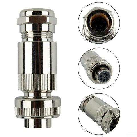 7-Pin Proportional Valve Connector Mating Plug, Metal IP67, Single Pack Compatible with R900021267, close-up view