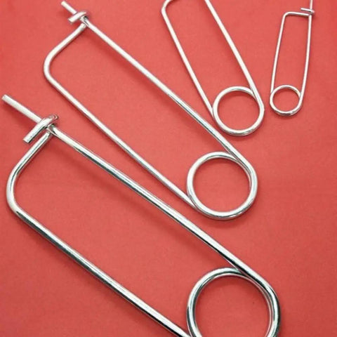 10 Piece Brooch Shape Cotter Safety Pins In Galvanized Carbon Alloy Steel With Heavy Duty Quick Lock Spring Design for secure use
