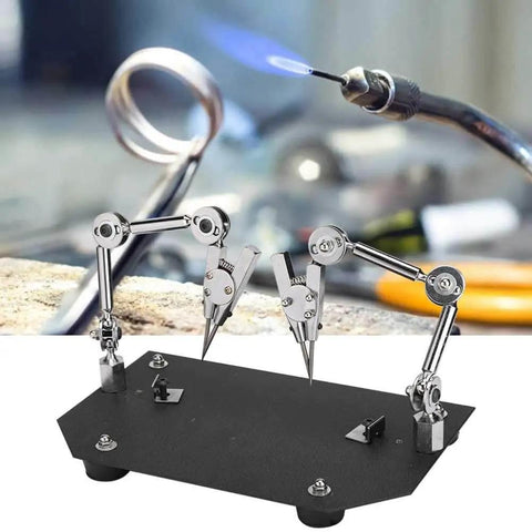 Third Hand Soldering Station With Dual Clips Jewelry Welding Fixture Table Clamp for fine craft projects on workbench