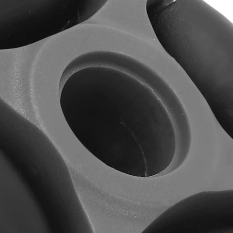 Close-up of a circular crossed shaft coupling on 360 Degree Omni Directional Wheel For Robots Nylon 48mm Wheel With Dope 360 Degree Rotation.