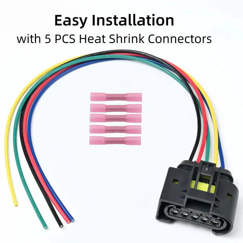 Dodge Fuel Pump Connector Pigtail Harness Plug N Play 5 Pin 12 Inch 18 Gauge Tinned Copper Wire Replacement For Challenger Charger Magnum 2005-2023 And Chrysler 300 2005-2023 72182609365 with heat shrink connectors