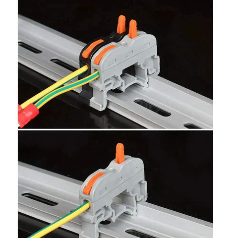 Plug In DIN Rail Terminal Blocks For Easy Screwless Wire Insertion Universal Compact Connector Set Designed For 35mm DIN Rails