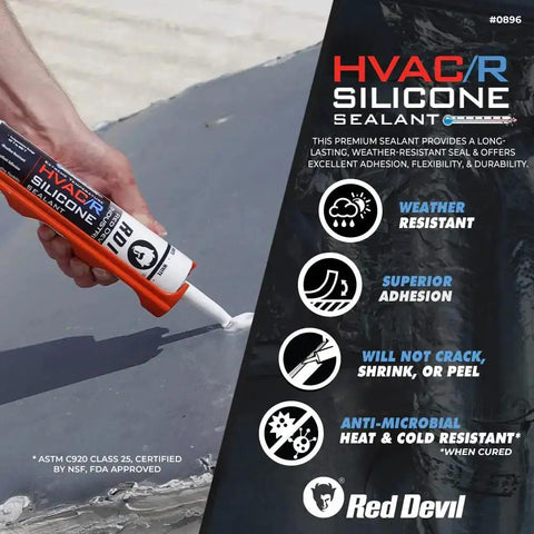 Extreme Temperature HVAC And Refrigeration Silicone Sealant 280 Ml Pack applied on metal surface