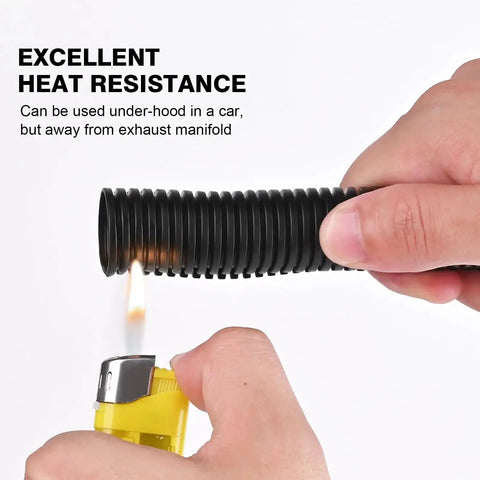 Flame Retardant Half Inch Split Wire Loom Tubing 25 Feet Includes No Fuss Easy Installation Tool Durable Polypropylene Wire Covers demo