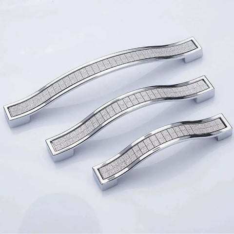 Bling Crystal Door And Drawer Pulls Knobs Set 6 Pack Modern European Style Square Rhinestone Handles for dresser, wardrobe, cupboard.
