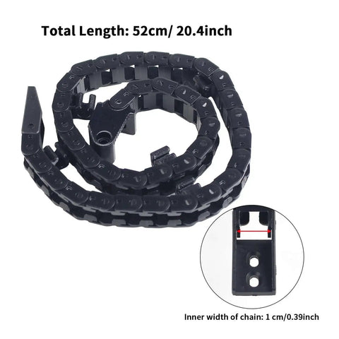 K1 Max Drag Chain Cable Carrier For 3D Printer Upgrades Black Flat Cable Chain Open Type For Clean Cable Management 20.4 Inches