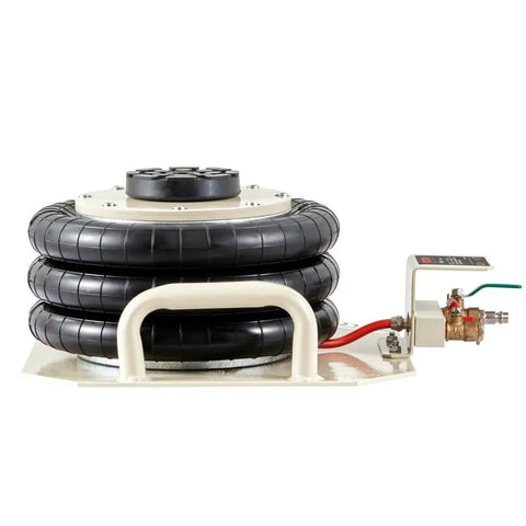 Side view of Beefy Triple Bag Air Jack For Cars, 3 Ton Pneumatic Lift With Six Steel Pipes, Raises Up To 17.7 Inches In 3 To 5 Seconds.