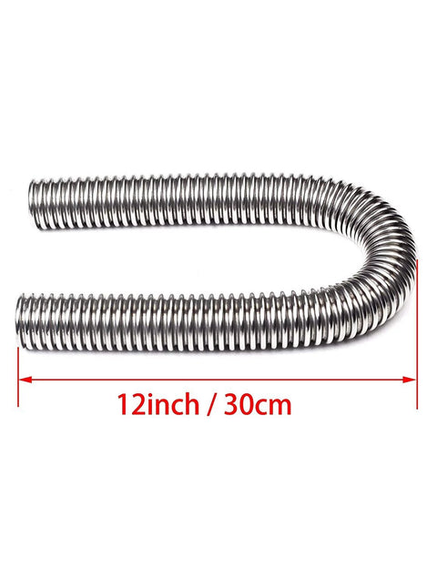 Stainless steel radiator hose, 12-inch length, flexible coolant tubing for automotive use