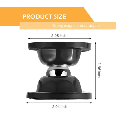 Black RV Magnet Door Holder Self-Adhesive Anti-Collision Silent Buffer Stopper shown with size dimensions