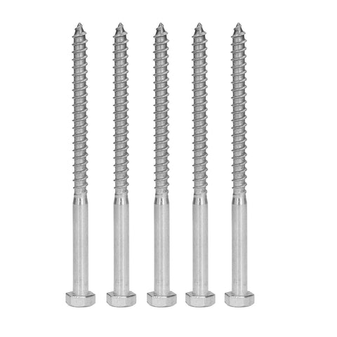 Stainless Steel Half Thread Hex Lag Screws Self Tapping Wood Screws Built Tough Heavy Duty A2-70 M8x130mm for carpentry and wooden structures