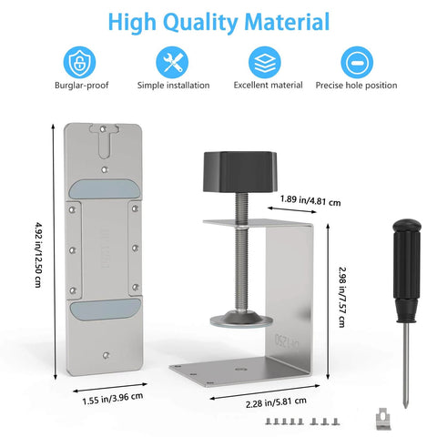 Anti Theft Doorbell Mount For Eufy Security Video Doorbell 340 No Drill Adjustable Bracket Holder with screws and tool.