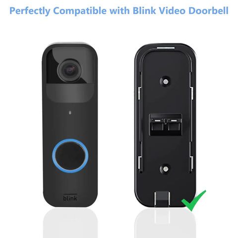 Front and back view of a Blink Video Doorbell, compatible with 2W Solar Panel Charger For Blink Doorbell With USB C 5V Output.