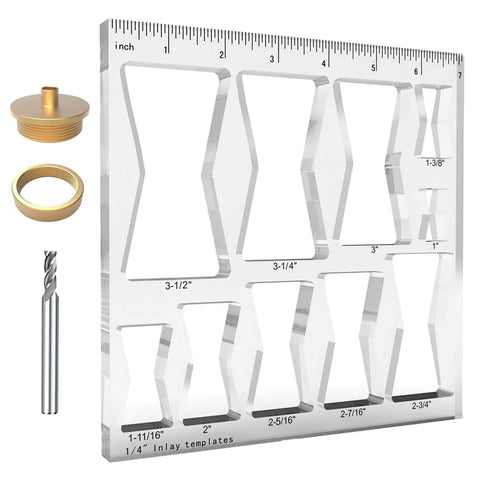 10 In 1 Router Template Set For Woodworking With Butterfly Inlay And Bowtie Jig Kit, Premium One Quarter Inch Thick Clear Acrylic