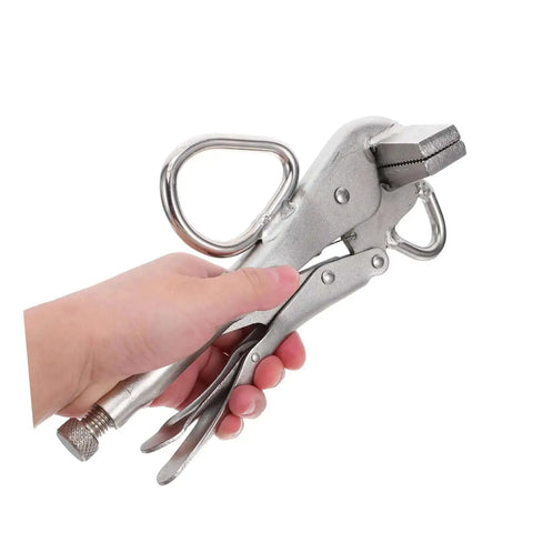 Tough As Nails Heavy Duty Auto Body Frame Clamp With Extra Wide Duckbill Jaw Adjustable Locking Sheet Metal Pliers handheld view