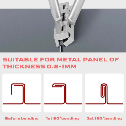 Two-In-One Hand Seamer For Standing Seam Roofing And Siding bending metal panel thickness 0.8-1mm illustration