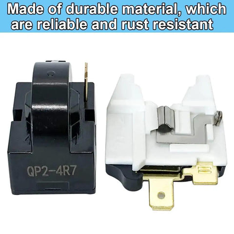 Refrigerator Starter PTC Start Relay 4.7 Ohm 1 Pin With 6750C0005P Overload Protector Replacement for LG and Vissani