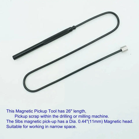 Flexible Magnetic Pickup Tool Set With 2 Pound And 5 Pound Heads, 26 Inch Bendable Extension Magnetic Retriever With Knurled Aluminum Handle