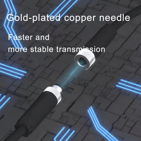 Gold-plated copper needle of M12 4 Pin Right Angle Connector Cable A Code Male To Female Plug IP67 Waterproof