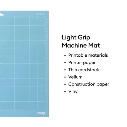 Four Piece Cutting Mat Variety Pack For Cricut Explore And Maker Machines 12 By 12 Inches Includes Two StandardGrip Mats One LightGrip Mat And One StrongGrip Mat Built Tough With Durable Reusable Adhesive For Vinyl Paper Cardstock And Iron On Projects light grip mat front view